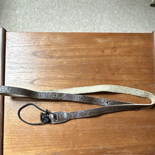 Leather mandolin strap brown - strap,