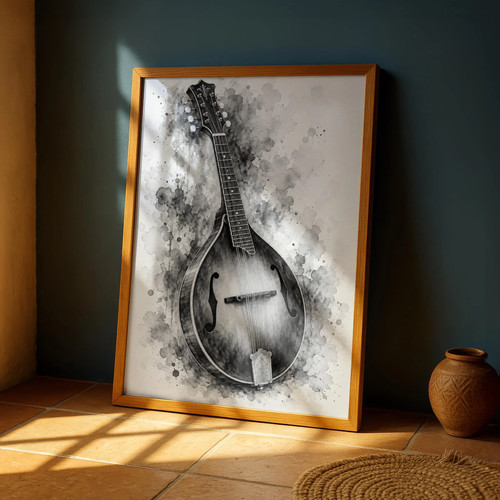 Mandolin watercolour art - watercolour,